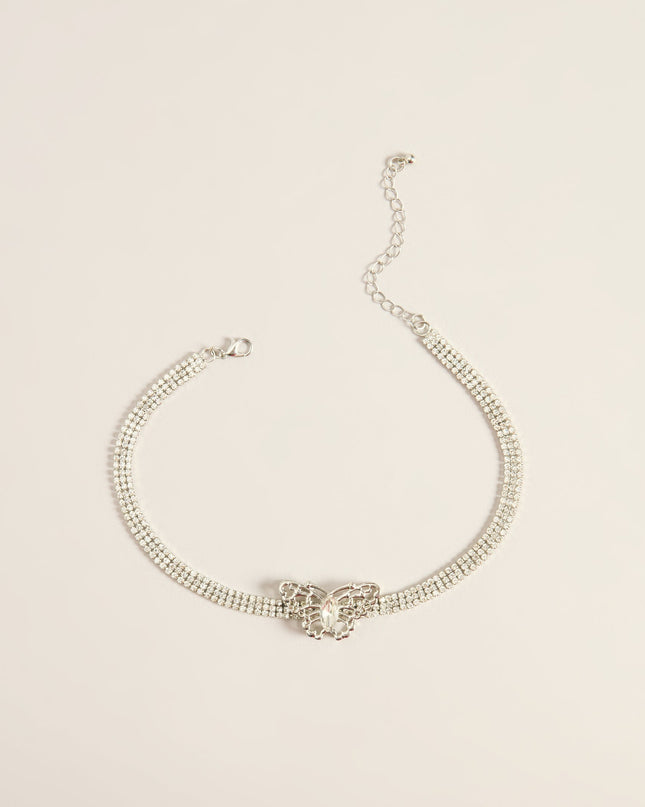 Butterfly Sparkle Rhinestone Choker Necklace