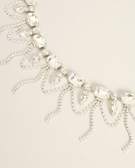 Drip Detail Rhinestone Choker Necklace