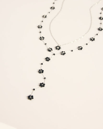 Petal Drop Floral Lariat Necklace Set
