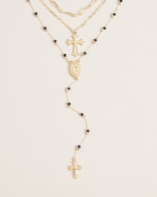 Sacred Stack Layered Cross Necklace Set