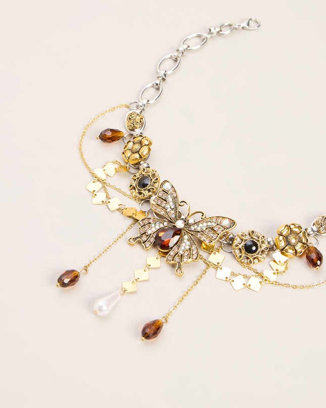 Wildly Adorned Butterfly Statement Necklace