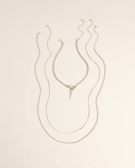 Caught In The Coil Layered Snake Necklace Set