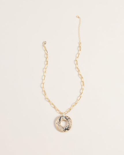 Wild Side Snake Print Pendant Necklace