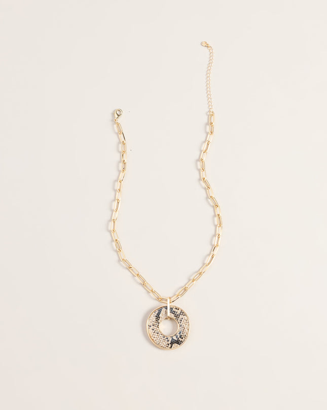 Wild Side Snake Print Pendant Necklace