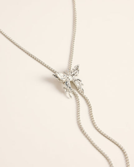 Caught In The Flutter Butterfly Lariat Necklace