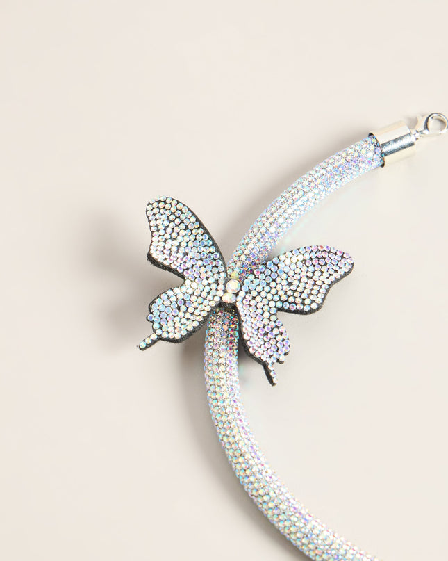 Flutter Effect Rhinestone Butterfly Collar Necklace