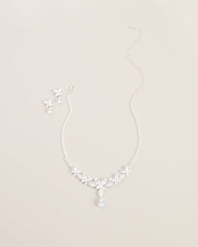 Finishing Touch Rhinestone Necklace And Earrings Set