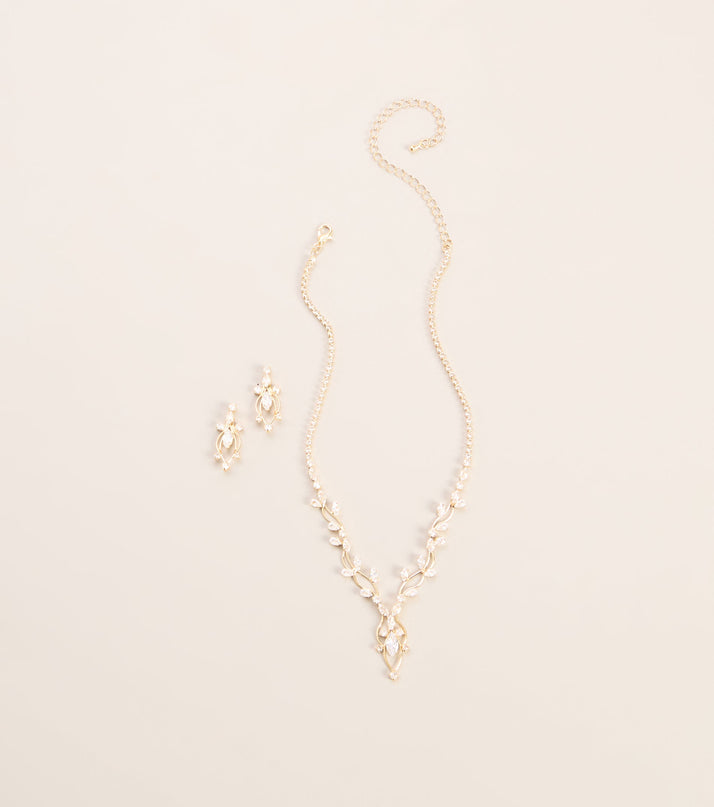 Dreamy Invite Cubic Zirconia Necklace And Earrings Set