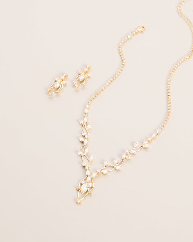 Dreamy Invite Cubic Zirconia Necklace And Earrings Set