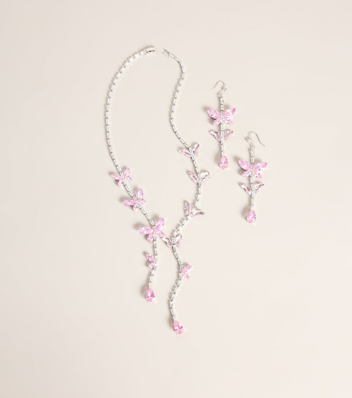 Flutter Fantasy Rhinestone Butterfly Jewelry Set