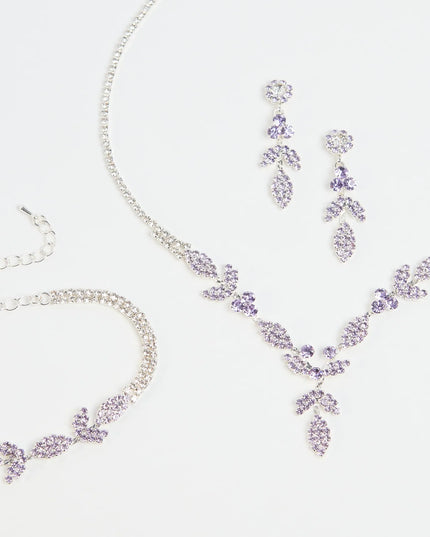 Get inspired with the Luxe Desire Rhinestone Leaf Jewelry Set, a feed-worthy lavender piece that’s part of Windsor's updated and curated women’s clothing edit packed with must-have fall outfit ideas.