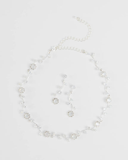 Floral Beauty Necklace And Earrings Set