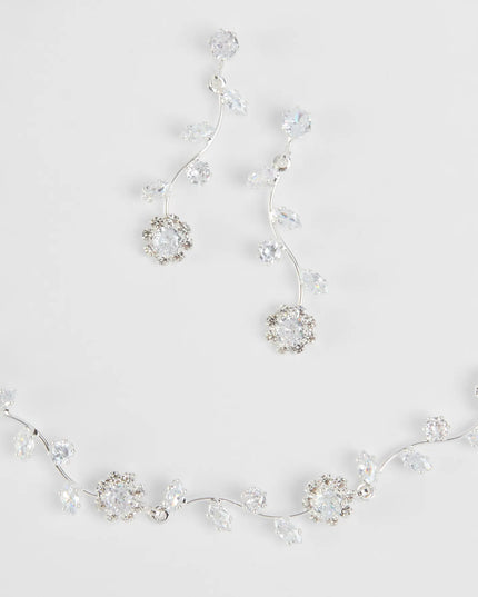 Floral Beauty Necklace And Earrings Set