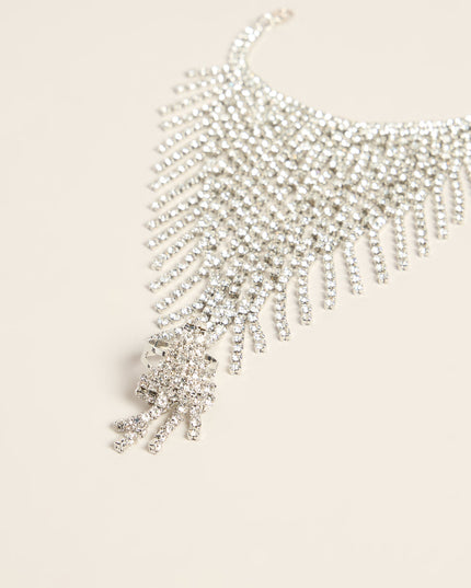Hands Down Glam Rhinestone Draped Hand Chain