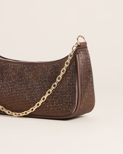 On The List Rhinestone Shoulder Bag