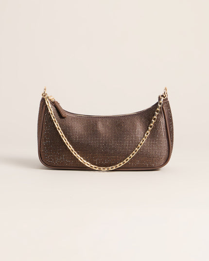 On The List Rhinestone Shoulder Bag