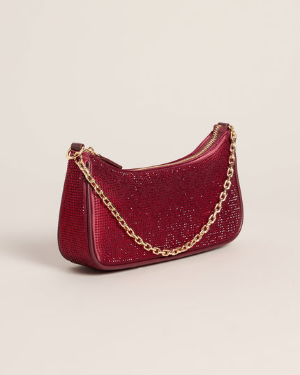 On The List Rhinestone Shoulder Bag