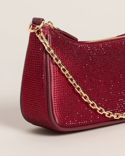 On The List Rhinestone Shoulder Bag