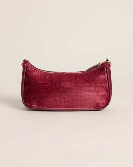 On The List Rhinestone Shoulder Bag