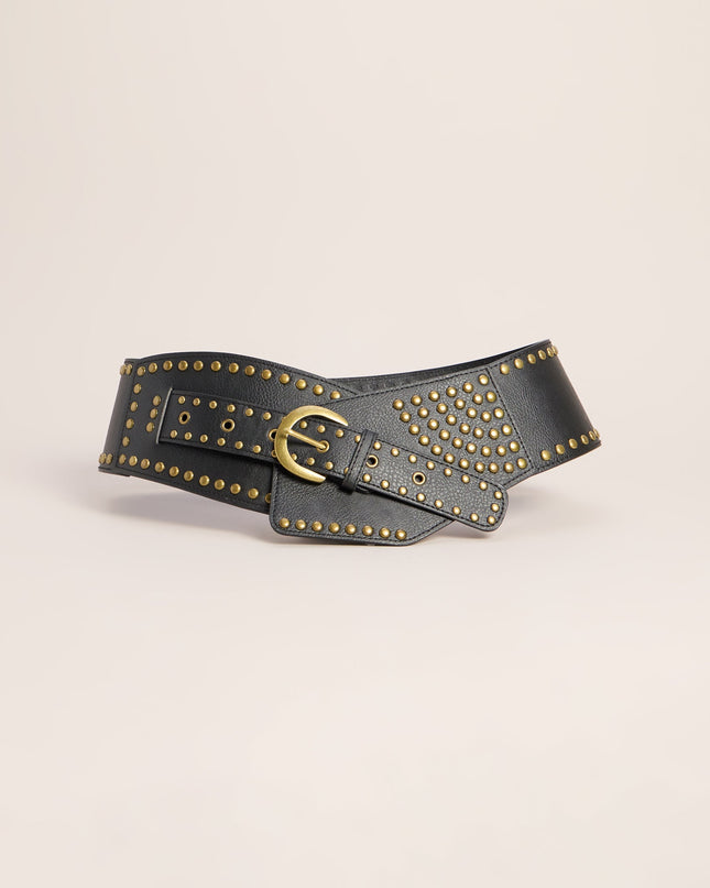 Waist Rules Studded Wide Belt