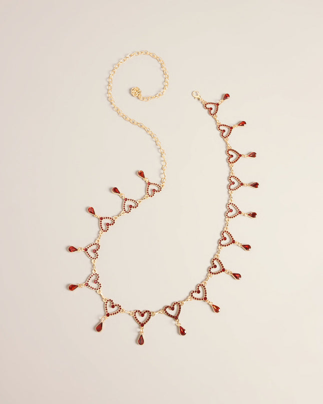Love On Repeat Rhinestone Heart Chain Belt