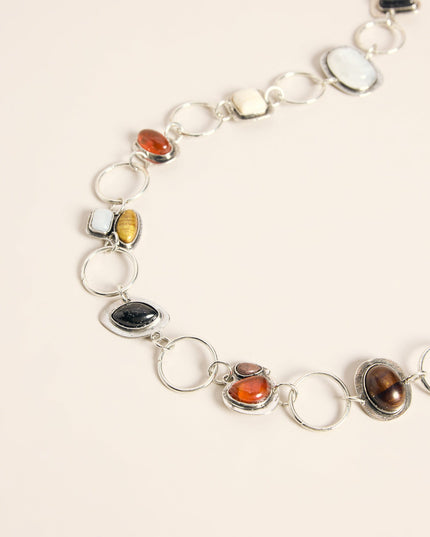 Stone Crush Mixed Gem Chain Belt
