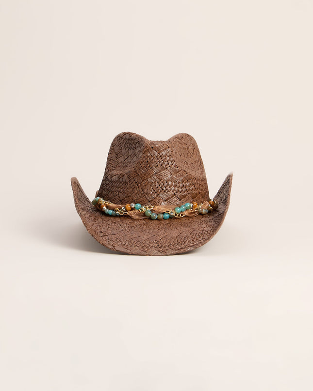 Desert Detail Beaded Cowboy Hat