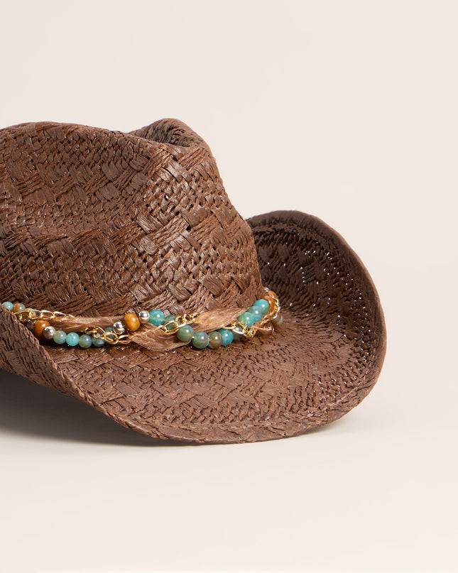 Desert Detail Beaded Cowboy Hat