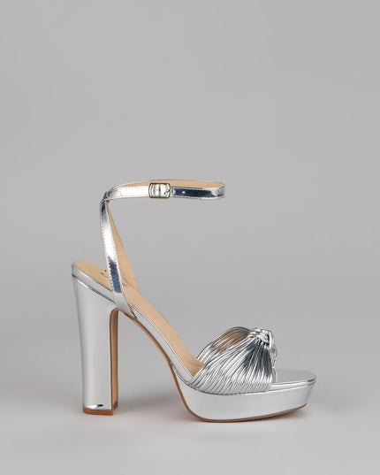 Disco Glow Metallic Knot Platform Heels