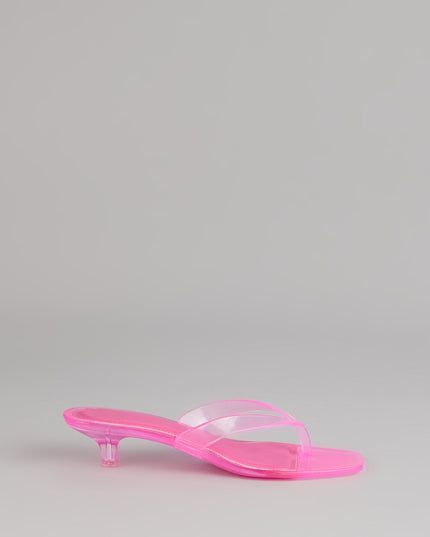 Clear Choice Jelly Thong Kitten Heels