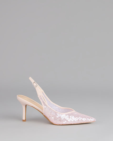 Shimmer Point Slingback Pumps