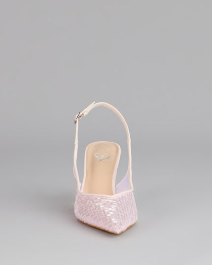Shimmer Point Slingback Pumps