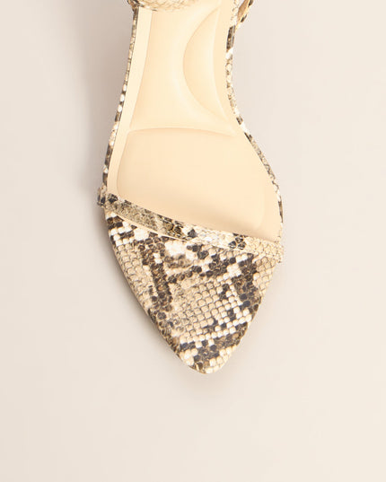 Bite Back Snakeskin Strappy Stiletto Heels