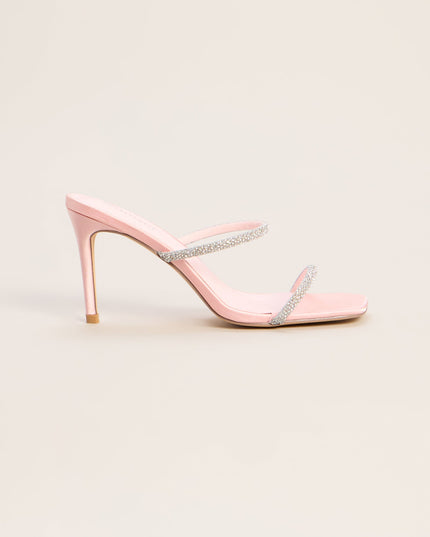 Glimmer Glimmer Rhinestone Satin Mules