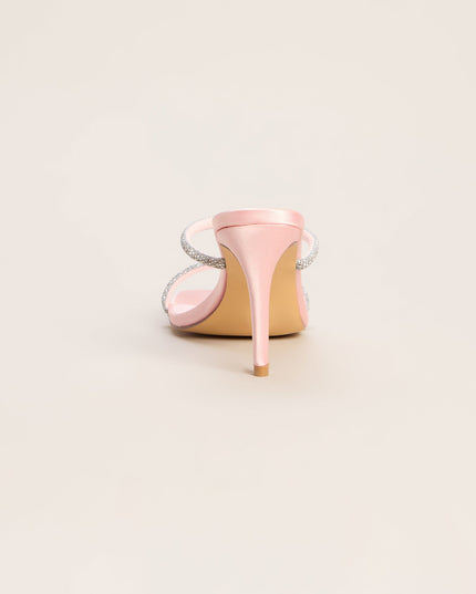 Glimmer Glimmer Rhinestone Satin Mules