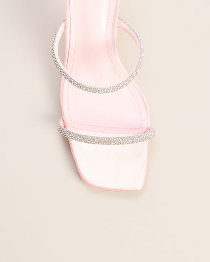 Glimmer Glimmer Rhinestone Satin Mules