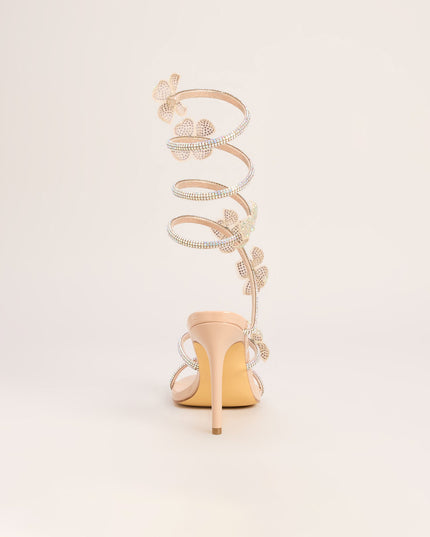 Sparkling Blooms Flower Spiral Heels