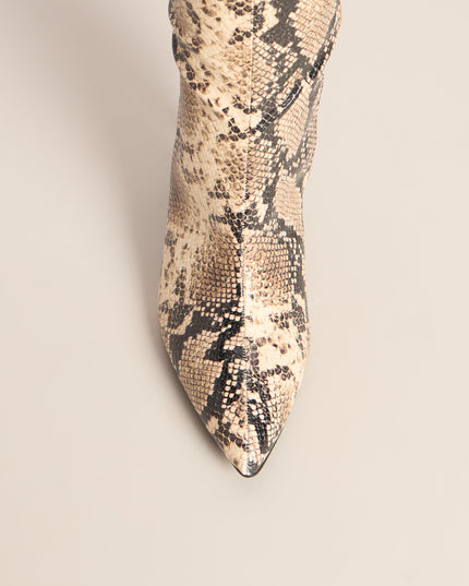 Wild Card Snake Print Knee High Boots