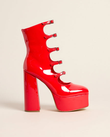 Risky Business Patent Buckle Booties